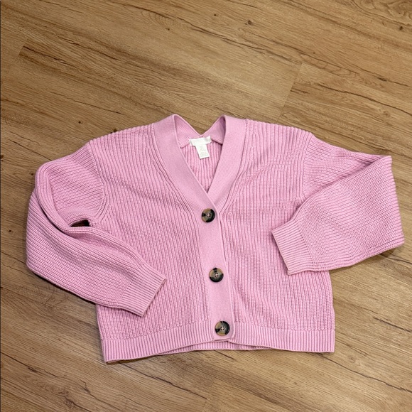 H&M Light Pink Ribbed Button Cardigan - Picture 3 of 4
